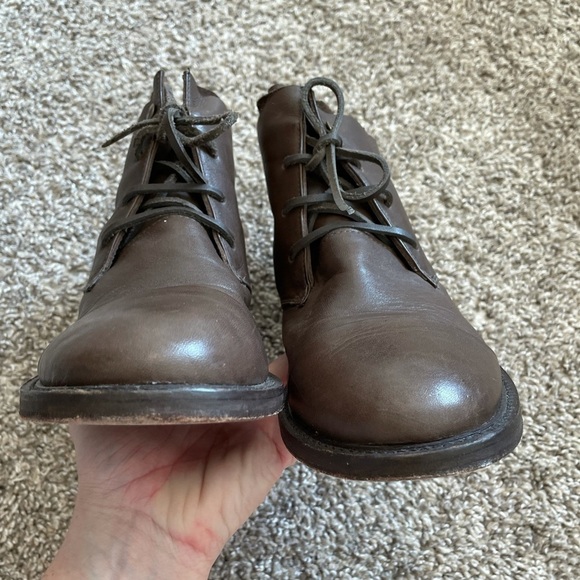 Osklen brown leather combat ankle boots size 37 - Picture 7 of 9